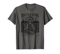 Boho Yoga Meditación Mujer Espiritual Arraigada y Naciente Naturaleza Camiseta