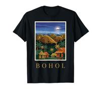 Bohol Filipinas Chocolate Hills Tropical Island Retro Art Camiseta