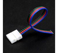 BoHong 10pcs Conector Tira LED RGB 5050 10mm Ancho Conector Controlador Cinta LED Puente 4 Pin LED Strip Connector Cable Extensión Banda LED 4 Pines para RGB 5050 LED Strip, 15cm Largo