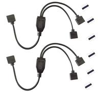 BoHong 2pcs Cable Divisor Tira LED RGBW 1 a 2 Cable Conector Esquina Cinta LED 5 Pines LED Strip Splitter Cable Distribución Banda LED 5 Pin Tapones para SMD 5050 RGBW LED Strip, 30cm, Negro