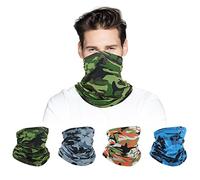 Bohoray 4 Piezas Buff Braga Cuello, Pañuelos Cabeza Moto, Multifunción Bandana Hombre para Hacer Yoga, Senderismo, Montar a Caballo, Montar en Moto, Ciclismo, Correr Aire Libre
