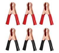 Bohoray 6 Piezas 30A Aislado Pinzas Coche, Pinzas de Cocodrilo para Coche, Cubre Pinzas Arranque Coche para Coche, Camión, Vehículo, Barco (70mm, Rojo + Negro)