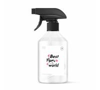 BOHORIA Ambientador de 500 ml - Regalo con texto en alemán "Die Welt ist schön weil du mit drauf bist. Happy Birthday!" - Ambientador para habitación - Aroma fresco para lavandería (Best Mom in the