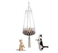 Bohos Kitten Swing - Hamaca de Cuerda Anudada para Mascotas, Cama Tejida Natural, Colgante Decorativo para Comodidad, Elegantes Puntos suspendidos con Almohada para Dormir, Escalar