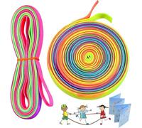 Bohrma 2 Unidades de Goma para Niños - Juego de Saltar de 4 m de Largo y 1 cm de Ancho - Juguete para Interior y Exterior, Juegos de Jardín, Cinta de Arco Iris