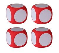 Bohue 4 dados en blanco de espuma de borrado en seco, dados educativos multiusos de 6 cm para enseñar y jugar en el aula