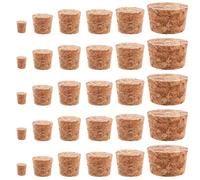 BOHUIZ 30 unidades de corcho, 6 tamaños, tapones de corcho cónicos, corchos de vino, para manualidades, para botellas de cerveza, decoración creativa, bricolaje y manualidades