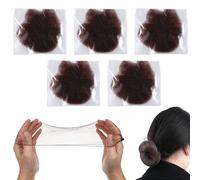 BOHUIZ 50 redecillas invisibles para el cabello, 20 pulgadas, color marrón para moños, malla con borde elástico, para mujer, ballet, gimnasia, moño, peluca para dormir, catering, enfermeras