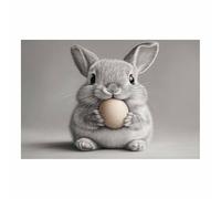 BOHUO Animal conejo Cuadros Baño Lienzo Cuadro Divertido y abstracto Cuadro Impresión Artística Imagen Decoracion de Pared Cocina（Brown 2-50x70cm Sin marco