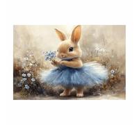 BOHUO Animal conejoes Salon Modernos Pared Decorativos Lienzo Abstracto y tierno Cuadro Impresión Artística Imagen Decoracion de Pared Cocina（Púrpura 36-60x90cm Sin marco