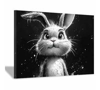 BOHUO Animal conejoes Salon Modernos Pared Decorativos Lienzo Divertido y tierno Cuadro Impresión Artística Imagen Decoracion de Pared Cocina（Rojo 8-50x70cm Enmarcado