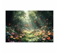 BOHUO Arte mural de lienzo del bosque encantado - estampados de animales y flores, pintura de paisajes naturales, gran pared para el salón y el despacho en casa-20x30cm Sin marco