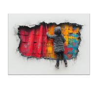 BOHUO Banksy - Lienzo decorativo para pared de sala de estar, imágenes abstractas coloridas impresas, obras de arte modernas para habitación, oficina, decoración del hogar, 50 x 70 cm, sin marco
