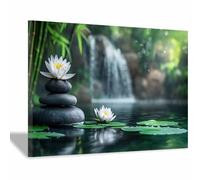 BOHUO Cuadros Decorativos Zen Lienzo Río Cuadros Pintura Carteles E Impresiones, Arte De Pared De Porche（Green 43-50x70cm Enmarcado