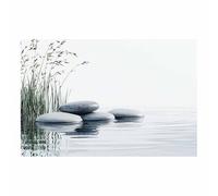 BOHUO Cuadros Estilo Zen Lienzo Elegante Cuadros Pequeños Decoracion Pared Flor Azul Ilustración, Wall Art Comedor Pasillo（Grey 20-50x70cm Sin marco