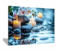 BOHUO Cuadros paisaje Zen poster Sobre Lienzo Vela Cuadros Pintura Carteles E Impresiones, Arte De Pared De Porche（Blanco 36-50x70cm Enmarcado