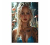 BOHUO Cuadros sobre Lienzo Mujer Negra Africana Flores Pintura Imagen Cuadros Decorativos Salon Dormitorios Pasillo（Púrpura 16-40x60cm Sin marco