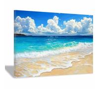 BOHUO Grande Paisaje Marino al Atardecer Cuadros Decoracion Salon Junto al mar Pintura Poster Imagen Foto Cuadros Decorativos Salon Dormitorios Comedor Pasillo（Blau 74-30x45cm Enmarcado