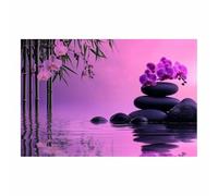 BOHUO Grande XXL Cuadros Decoracion Salon Zen Lienzos decorativos Lago Abstractas Cuadro De Arte De Pared Para Sala De Estar Carteles E Impresiones（Purple 52-50x70cm Sin marco