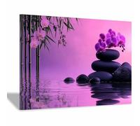 BOHUO Grande XXL Cuadros Decoracion Salon Zen Lienzos decorativos Lago Abstractas Cuadro De Arte De Pared Para Sala De Estar Carteles E Impresiones（Purple 52-50x70cm Enmarcado