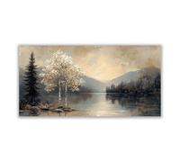 BOHUO Gris,blanco Árbol de la vida Grandes Cuadros Modernos Lienzo, Paisaje minimalista Poster Imagen Foto Decorativos Dormitorios Comedor Decoracion Salon-80x160cm Sin marco