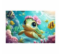 BOHUO Lienzo decorativo de playa para baño, imágenes del océano Dibujo animado tierno Moderno Cuadros Pared Imágenes Wall Art Prints Decor Canvas Grande XXL（Rosa 10-30x45cm Sin marco