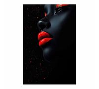 BOHUO Mujer Africana Mujeres negras africanas Cuadros Salon Lienzo Abstracto Cuadro Sobre Lienzo Moderno Dormitorio Cocina Cuadros Pared Imágenes Wall Art（Plata 29-30x45cm Sin marco