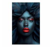 BOHUO Mujer Africana Mujeres negras africanas Cuadros Salon Lienzo Blanco y negro Moderno Cuadros Pared Imágenes Wall Art Prints Decor Canvas Grande XXL（Brown 22-50x70cm Sin marco