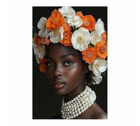 BOHUO Mujer negra Cuadros Decoración Salon Modernos Lienzo Minimalista Cuadros Pequeños Decoracion Pared Flor Azul Ilustración, Wall Art Comedor Pasillo（Purple 96-30x45cm Sin marco