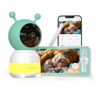 BOIFUN 2K Camara Vigilancia Bebe, Luz Nocturna Infantil, Teléfono Móvil y Monitor 5", Monitoreo de Movimiento, Seguimiento Automático 360°, Alarma de Área Personalizada, Zoom 4X, Material ABS Seguro