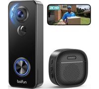 BOIFUN 2K Timbre Inalámbrico con Cámara, Visión 180° sin Puntos Ciegos, Instalación Sencilla, Detección Humana PIR, Audio Bidireccional, Visión Nocturna a Color, IP65 Impermeable, Solo Wi-Fi 2,4 GHz
