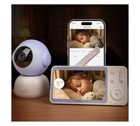 BOIFUN 2K WiFi Video Baby Monitor with Camera and Audio, 360° Auto Tracking, Smartphone APP & 5" Screen Control, AI Motion & Cry & Humidity & Temperature Detection, Night Vision, Long Battery Life