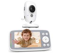 BOIFUN 4'' 720P Camara Vigilancia Bebe Vigilabebes con Camara sin WiFi, Vision Nocturna Infrarouge Invisible, Detección de Temperatura y Sonido, Canciones de Cuna, Protección de la Privacidad