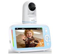 BOIFUN 5" Camara Vigilancia Bebe, sin WiFi, Rotación de 360°, Visión Nocturna Infrarroja Invisible, VOX Activación por Sonido, Comunicación bidireccional, Temperatura, Protección de la Privacidad