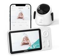 BOIFUN Baby Monitor Video, Controllo Tramite App Mobile & Monitor LCD,Tracciamento Automatico,Rilevamento di Suoni e Movimenti AI, Display 1080P da 5 Pollici & 360° PTZ Telecamera, Audio a 2 Vie