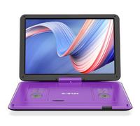 BOIFUN Reproductor de DVD portátil de 17.5 pulgadas con pantalla HD grande de 15.6 pulgadas, batería recargable de 6 horas, compatible con tarjeta USB/SD/sincronización de TV y múltiples formatos de