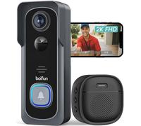 BOIFUN Timbre Inalámbrico con Cámara, 2K Timbre Videoportero Inalámbrico Exterior Impermeable, Detección Humana PIR, Alerta con un Clic, Visión Nocturna, Audio Bidireccional, Ip66, en La Nube