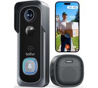 BOIFUN Timbre inalámbrico Exterior Impermeable, 2K, Campo de visión 166°, Detección Humana PIR, Alerta con un Clic, Instalación Sencilla, Noche en Color, Audio bidireccional, IP65, Solo Wi-Fi 2,4 GHz