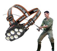 boiler Linterna Frontal Recargable,Lámpara Recargable 8 LED - Faro Enfoque Ajustable, Linterna Cabeza Impermeable 8 Modos para Correr al Aire Libre Caza Senderismo
