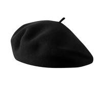 Boina de Lana para Adultos Unisex, Sombrero Francés Mujeres Hombres Negro, Boina Francesa Clásica Vintage Gorra de Artista Pintor Moderno para Exteriores