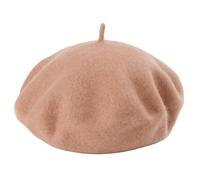 Boina de lana para mujer, boinas planas lisas, cálidas, francesas, elegantes, para artistas, a la moda, vintage, pintor, marrón claro, Taille unique