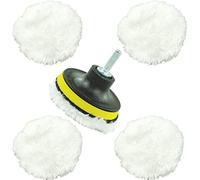 Boina de pulir de Lana de Cordero Adhesivo Juego de Almohadillas de Pulido Funda pulidora de Lana autoadherente para Coche Máquina Pulidora Limpieza Cuidado del habitáculo Coche