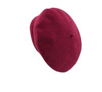 Boina francesa clásica para mujer, gorro vintage suave y elástico, ligero y elegante, sombrero de invierno liso, tamaño universal, rojo vino, 7/7 1/4