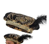 Boina medieval genérica con plumas, sombrero auténtico, estilo tudor renacentista para cosplay | Peluquería traje histórico adulto | Perfecto festivales, bodas, desfiles y sesiones de fotos