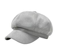 Boina monocromática con ocho campos para caras pequeñas y moda diaria versátil, gris, Talla única