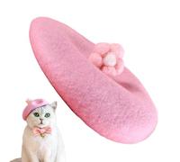 Boina para mascotas, sombrero de boina de flores para perros pequeños, ajustable, cómodo para razas pequeñas, gatito, cachorro, disfraz de vacaciones, fiesta de invierno, Acción de Gracias