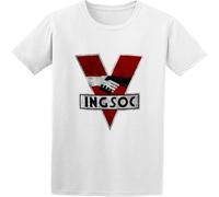 BOINAITS 1984 Logo Vintage INGSOC Big Oceania Brother George Orwell Men Adult Short Sleeve T Shirt White XXL