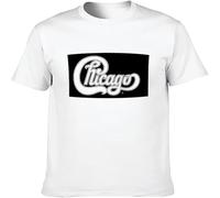 BOINAITS Chicago Band Logo Concert Tour Men Adult Short Sleeve T Shirt White S