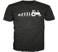 BOINAITS Farmer Evolution Funny Agriculture Tractor Farm Farming T-Shirt Black L