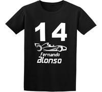BOINAITS Fernando Alonso Ft 14 Formula T Shirt Graphic Top Printed for Mens Black M